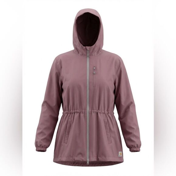 Carhartt Jackets & Blazers - CARHARTT WOMENS RAIN WINDBREAKER WITH NON-REMOVABLE HOOD SIZE XL WINE COLORED